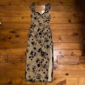 Showpo Two Piece Matching Set Floral Print with Black Accents